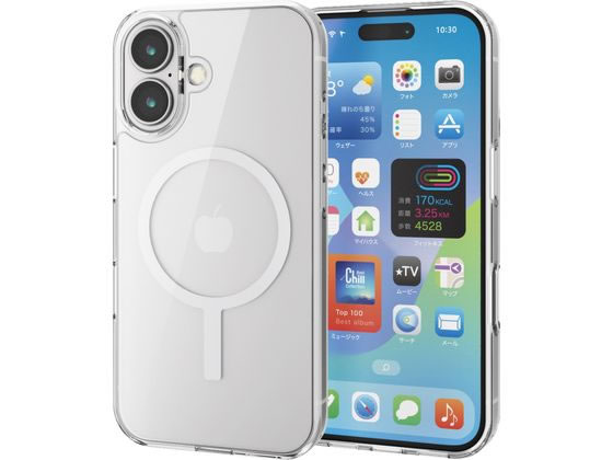 ●対応機種：ｉＰｈｏｎｅ １６●セット内容：ケース本体×１●材質：ケース本体：ＴＰＵ（熱可塑性ポリウレタン）、ポリカーボネート、磁石●カラー：ホワイト●ワイヤレス充電器対応：○（磁力装着タイプのワイヤ