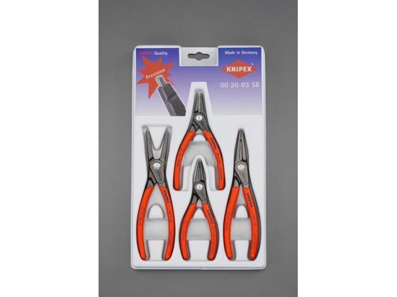 ●メーカー：ＫＮＩＰＥＸ（クニペックス）●型番：００２００３ＳＢ●［セット商品］：４本組●ＥＡ５９０ＡＪ−１：１２ −２５ｍｍ 穴用スナップリングプライヤー●ＥＡ５９０ＡＪ−２：１９ −６０ｍｍ 穴用