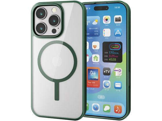 ●対応機種：ｉＰｈｏｎｅ １６ Ｐｒｏ●セット内容：ケース本体×１●材質：ケース本体：ＴＰＵ（熱可塑性ポリウレタン）、ポリカーボネート、磁石●カラー：ディープグリーン●ワイヤレス充電器対応：○（磁力装
