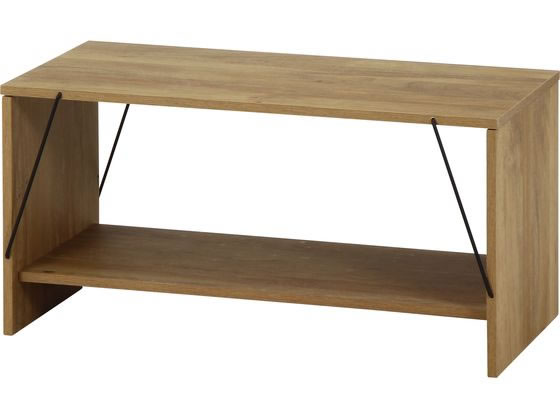 不二貿易 EZBOワイヤーテーブル オークナチュラル W800*D420*H400mm