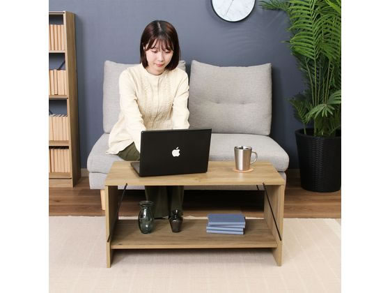 ナチュラルウッド引き出し付きテーブル センターテーブル ナチュラル