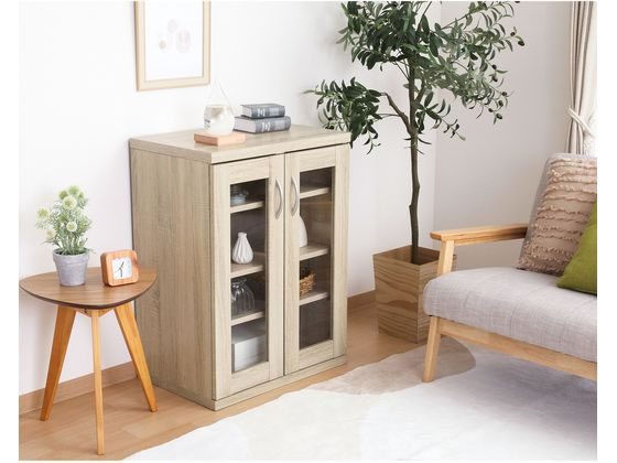 不二貿易 ラルゴ キャビネット オーク W600*D395*H800mm 通販