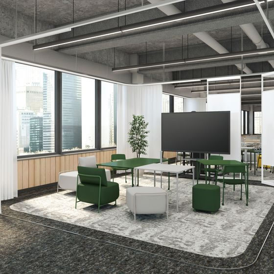 コクヨ オフィスラウンジ エニーソファ 背なし ディープグリーン 通販