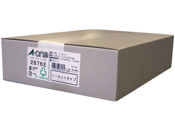 ●サイズ：Ａ４●面付け：１面●１片サイズ：２１０ｍｍ×２９７ｍｍ●材質：上質紙●標準総厚み：１２５μｍ●ラベル厚み：０．０７ｍｍ●仕様：ノーカット●対応プリンタ：レーザー（カラー／モノクロ）、コピー（