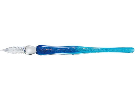 ●化粧箱●色：ラメブルー●長さ：約１８２ｍｍ●最大胴軸径：約１２ｍｍ●重さ：約２６ｇ●本体材質：ガラス●付属品：ペン置き、研磨用 紙やすり※本商品は１点１点手作りのため、気泡の入り方やねじり具合、サイ