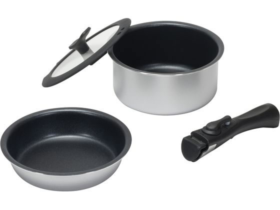 ●製品サイズ：フライパン１８ｃｍ外径２０５×高さ４５ｍｍ（深さ４１ｍｍ）、マルチポット１８ｃｍ外径２００×高さ９０ｍｍ（深さ８５ｍｍ）、ガラス蓋外径１９５×高さ５０ｍｍ、ハンドル全長１９０×幅４５×高