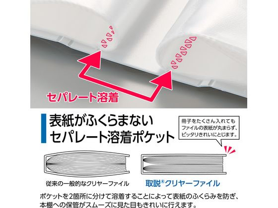 セキセイ 取説(R) クリアーファイル A4 20ポケット ホワイト TS-1739