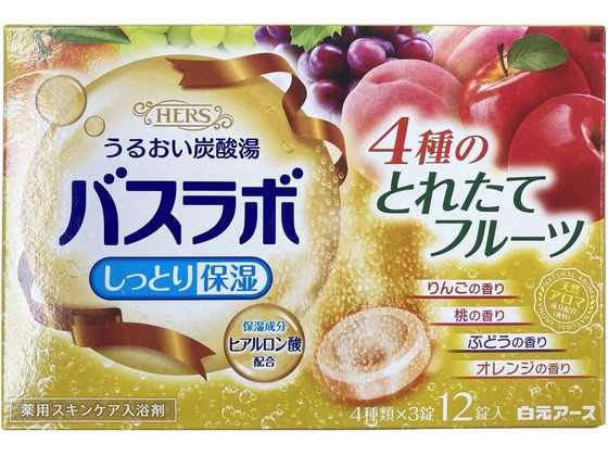 ●薬用スキンケア入浴剤●アソート内容：たわわに実るりんごの香り ピュアレッドのお湯、採れたての甘い桃の香り フレッシュピンクのお湯、豊かな甘さが広がるぶどうの香り クリアパープルのお湯、甘くジューシー