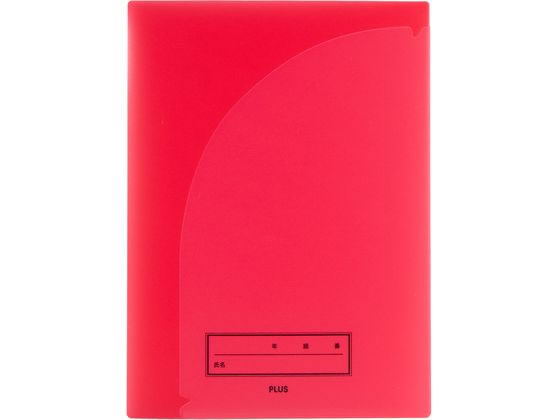 ●規格：Ａ４●カラー：レッド●外形寸法：縦３０５×横２２３ｍｍ●年・組・番・氏名の記入欄付き●材質：４０％再生ポリプロピレン（ＰＰ）、表紙＝０．４ｍｍ、ポケット０．２ｍｍ