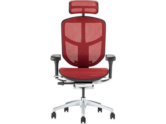 ●カラー：レッド、フレームカラー：ブラック●製品名称：ＥＮＪＯＹ２ Ｈｉｇｈ Ｔｙｐｅサイズ：Ｗ６８０×Ｄ６４５×Ｈ１１３５−１３６５ｍｍ肘の高さ：５９５−７８５ｍｍ座面の高さ：４５０−５３５ｍｍ重量
