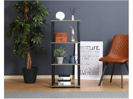 不二貿易 フィット 4段ラック ナチュラル×ブラック 99773 通販