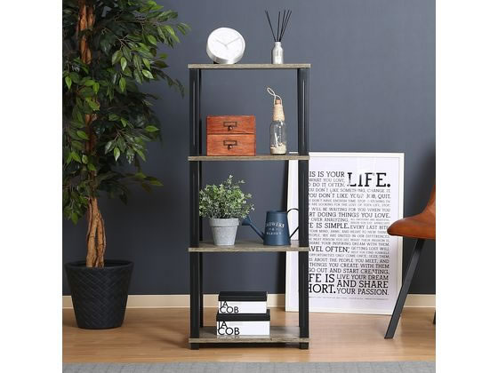 不二貿易 フィット 4段ラック ナチュラル×ブラック 99773 通販