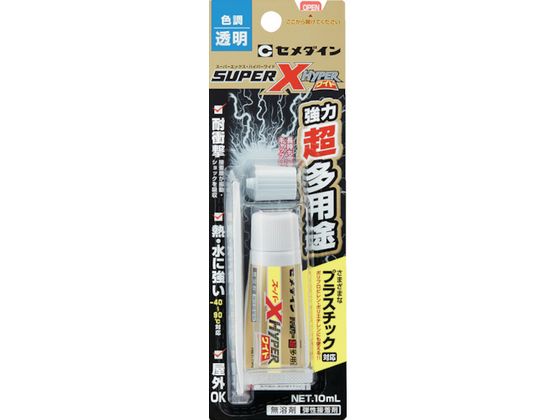 ●型番：AX-175●色：クリア ●容量（ml）：10 ●使用温度範囲（℃）：−40〜90℃●チューブタイプ ●スーパーXシリーズ●主成分：変成シリコーン樹脂●超多用途・速硬化・ショックに強いくハガレ