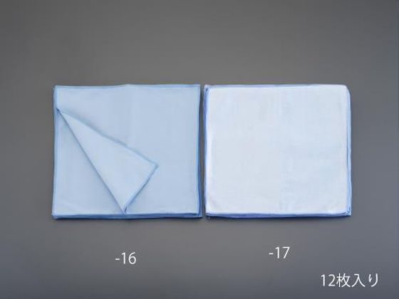 ●材質：マイクロファイバー（ポリエステル７０％、ポリアミド３０％）●サイズ：４０６×４０６ｍｍ●カラー：ブルー●窓ふき用●入数：１２枚入り