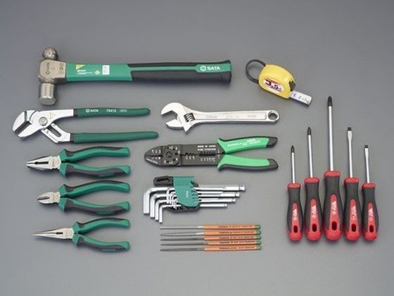 ●メーカー：ＳＡＴＡ●型番：※ＥＳＣＯオリジナルセット品●入組み点数：２７●六角棒レンチ：１．５・２・２．５・３・４・５・６・８・１０ｍｍ●モンキーレンチ：２００ｍｍ●ウォーターポンププライヤー：２５