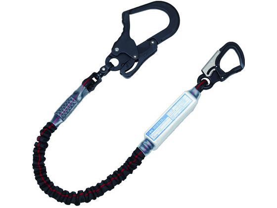 ●型番：S1T6WK-17●色：黒／緋ライン ●長さ（mm）：1100〜1700 ●フック口開き（mm）構造物側：65 ●フック口開き（mm）人体側：25 ●最大使用可能質量（kg）：100●厚生労働