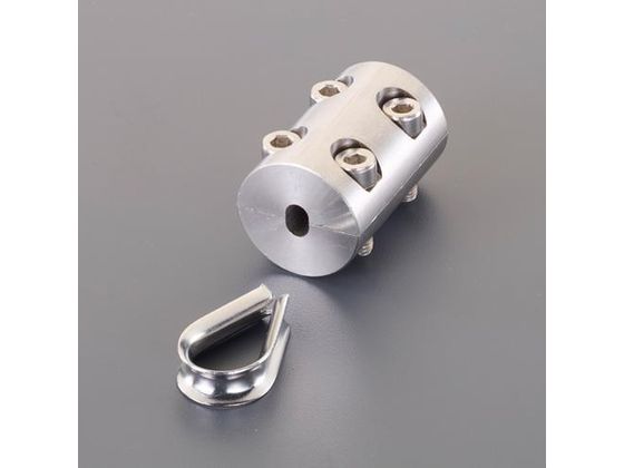 ●適合ワイヤー径：３ｍｍ●全長（ｍｍ）：２７●直径（ｍｍ）：２２●最高引張力：４．９ｋＮ●材質：ステンレス（ＳＵＳ３１６）●シンブル付