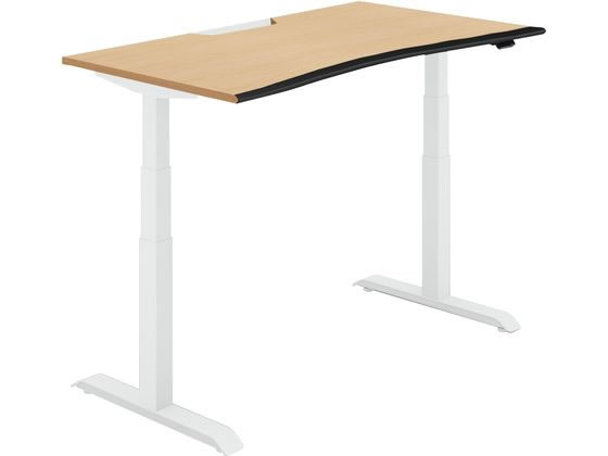 ●品番：ＤＳＥ−ＬＷＡ１４０８Ｂ−ＳＷＴ１２●外寸法：幅１３５０×奥行７７５×高さ６３０〜１２９０ｍｍ●下肢空間寸法：幅１１８５ｍｍ●天板厚さ：２５ｍｍ●材質：天板／（表面材）メラミン化粧板（エッジ）
