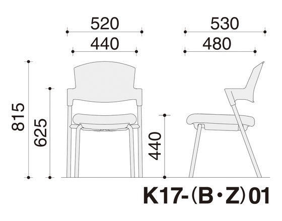 会議イス　プロッティ　固定脚タイプ　背樹 コクヨ 品番 K17-B01CZ-1SX1　全国配送可 会議イス プロッティ 固定脚タイプ 背樹 コクヨ 品番 K17-B01SZ-62X1