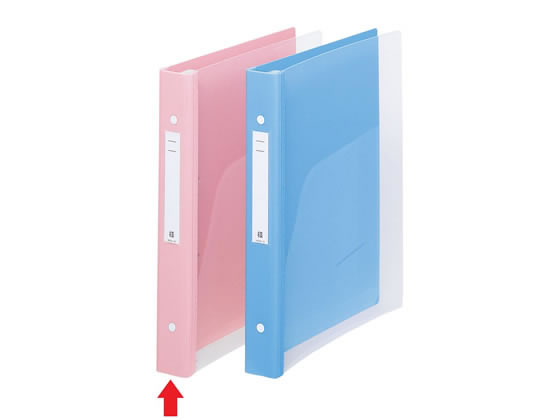●色：ピンク●サイズ：Ａ４・Ｓ型 ４穴●外寸法：縦３１５×横２５８×背幅４１ｍｍ●材質：表紙・背／ポリプロピレン、背折り曲げ部／エラストマー樹脂、とじ具／スチール