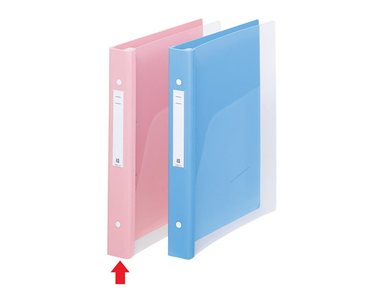 ●色：ピンク●サイズ：Ａ４・Ｓ型 ３０穴●外寸法：縦３１５×横２５８×背幅４１ｍｍ●材質：表紙・背／ポリプロピレン、背折り曲げ部／エラストマー樹脂、とじ具／スチール