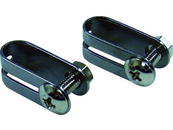 ●型番：Y-284●入数：2個●タイプ：プレート用 ●本体金具寸法（mm）：25．0×10．0×8．0 ●適合玉付きワイヤロープ：Y−501〜Y−509 ●参考使用荷重（mm）：φ1．0（ワイヤーロー