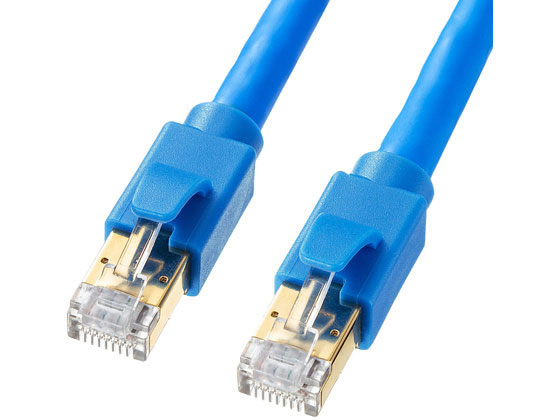 【新品】CAT8 LANケーブル　10m　サンワサプライ サンワサプライ カテゴリ8 LANケーブル(ブルー・10m) KB-T8-10BL 通販