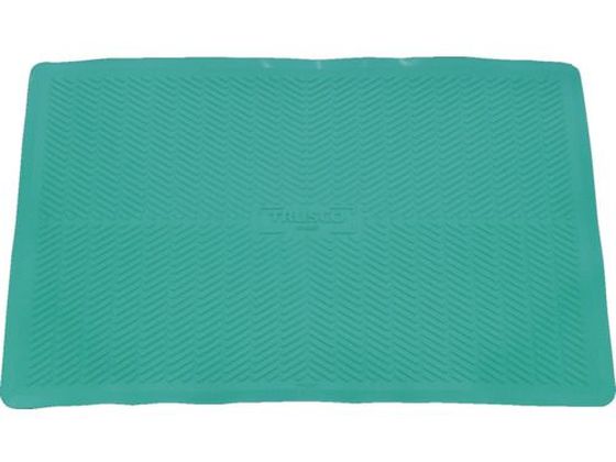 ●型番：TVMAT-GN●色：緑 ●幅（mm）：650 ●厚さ（mm）：4 ●長さ（mm）：450●合成ゴム●耐滑性能の高いHyper V［［R下］］シューズの靴底構造をマットの形状にしました。●ハサ