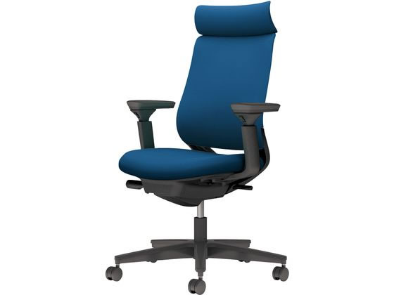 コクヨ チェア ミトラ2 可動肘 プルシアンブルー ポリウレタン巻き
