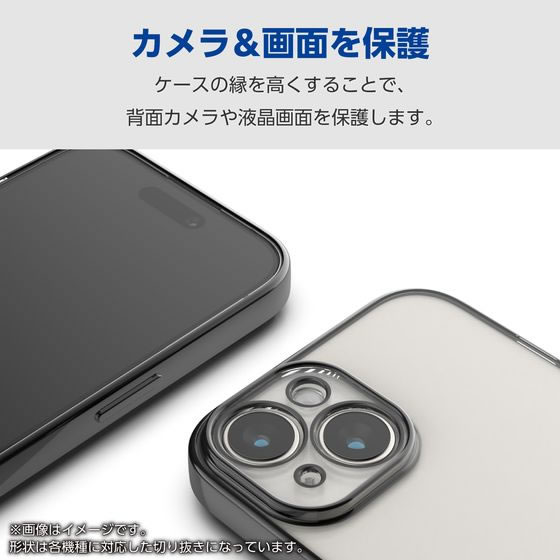 黒ソフトケース エレコム OPPO Reno11A ソフトケース メタリックブラック PM