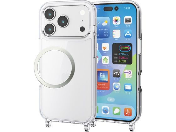 CASECESS iPhone17proケース &ストラップ iPhone17 Pro ケース カバー ハイブリッド 耐衝撃吸収 クリア 透明 TPU