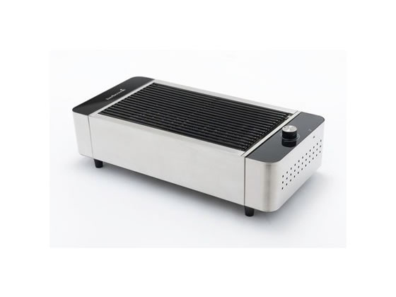 ●本体サイズ：Ｗ２９×Ｄ５９×Ｈ１５．５ｃｍ●対応人数：６人●電池：単３乾電池：４本●ＵＳＢポート：給電用●特長：スタイリッシュな卓上バーベキューコンロ