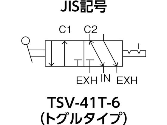 TRUSCO(トラスコ中山):4方向小型切替バルブ 5ポート 1/8 トグルレバータイプ TSV-41T-6 オレンジブック 8188138 TRUSCO 4方向小型切替バルブ 5ポート 1／8 トグルレバータイプ