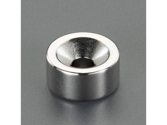 ●材質：ネオジウム磁石（Ｎ３５・ニッケルメッキ加工）●サイズ（ｍｍ）：φ１９×７．６●重量：１５．５ｇ●使用温度：８０℃以下●吸着力：８．１ｋｇｆ●ねじサイズ：Ｍ４●穴径：４．５ｍｍ●皿ねじを取り付け