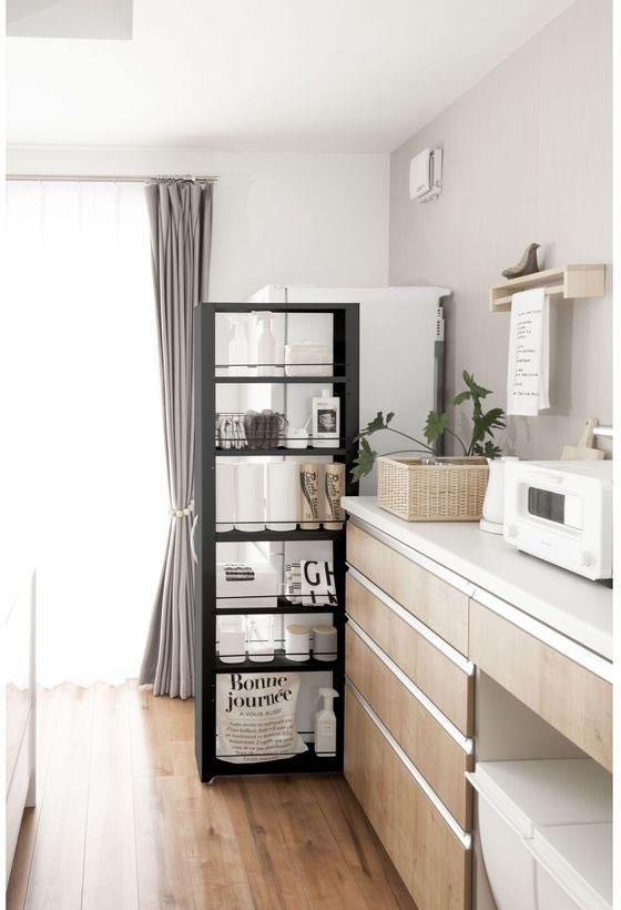 田窪工業所 トールワゴン ハイタイプ 幅20cm ブラック NWH-200K