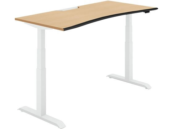 ●品番：ＤＳＥ−ＬＷＡ１６０８Ｂ−ＳＷＴ１２●外寸法：幅１５５０×奥行７７５×高さ６３０〜１２９０ｍｍ●下肢空間寸法：幅１３８５ｍｍ●天板厚さ：２５ｍｍ●材質：天板／（表面材）メラミン化粧板（エッジ）