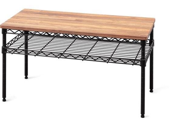 アイリスオーヤマ カラーメタルラック テーブル W760×H400 ブラック