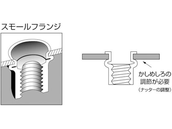 エビ　ブラインドナット“エビナット”（薄頭・スティール製）　板厚２．５　Ｍ６×１．０（１０００個入） ( NSK625M ) ( EGZ61 ) ロブテックス エビ ブラインドナット エビナット （薄頭・アルミ製