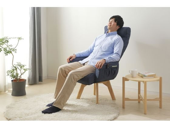 アイリスオーヤマ 回転ファブリックチェア ハイバック ブルー FACN-KHB