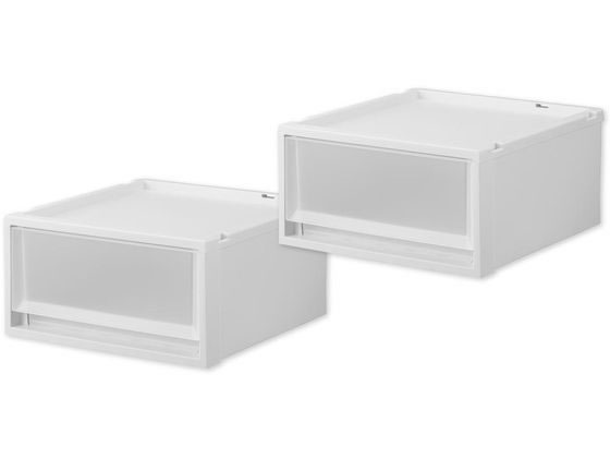 ●カラー：ホワイトクリア●商品本体サイズ：幅４０×奥行４０×高さ２０ｃｍ●商品重量：１８００ｇ●材質：外枠・天板／ポリプロピレン（リサイクル原材料１０％以上）、引出し／ポリプロピレン、補強板／アルミニ