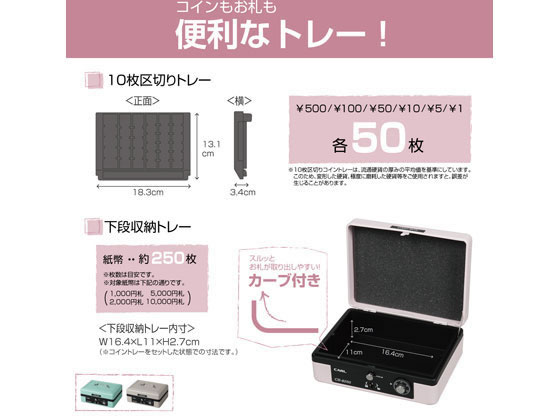 ゲストさん専用 カール事務器 手提げ金庫 キャッシュボックス そとレジ A6