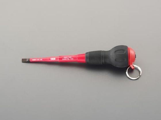 ●刃幅×刃厚（ｍｍ）：（−）６．０×０．９●軸長：１００ｍｍ●１０００Ｖ絶縁●落下防止リング付●グリップエンドが手の平に収まりスムーズに回転し指先での早回しができる「クイックターンハンドル」を採用●手