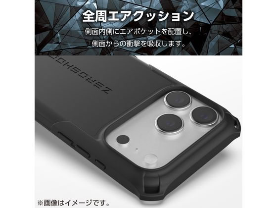 エレコム iPhone17Pro ZEROSHOCKケース 黒 PM-A25CZEROMGBK 通販