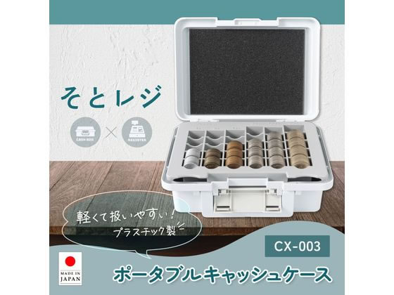 カール事務器 手提金庫 ポータブルキャッシュケース ホワイト CX-003-W