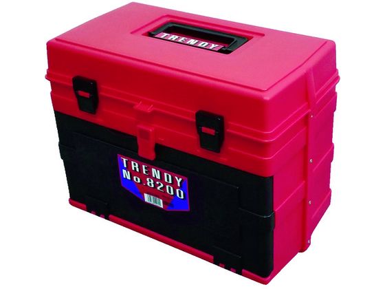 ●型番：NO8200●色：レッド●外形寸法（mm）間口：420●外形寸法（mm）奥行：245●外形寸法（mm）高さ：326●南京錠（別売）：取付不可●中皿なし●本体・中トレー・フタ・仕切板・ハンドル：