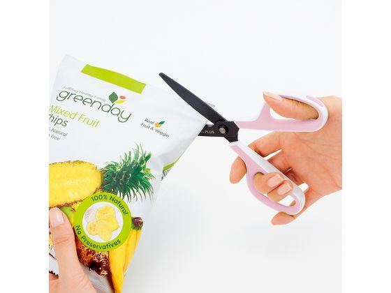 プラス はさみ フィットカットカーブフッ素コートホワイト ピンク SC