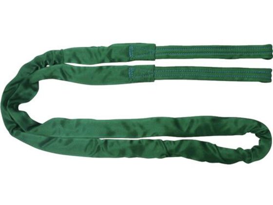 ●型番：TBSE2.0TX3M●最大使用荷重（t）：2 ●全長（m）：3 ●ベルト寸法（mm）幅×厚さ：55×13 ●表面布カラー：緑 ●破断強度（kN）：120●両端アイタイプ●芯：ポリエステル ●