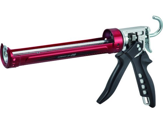 ●型番：CNV-SP26●全長（mm）：372 ●全高（mm）：202 ●筒直径（mm）：55 ●適合コーキング剤：330ml ●容量：330ml●押出し量：4mm ●タテ目盛20cmアカシロ ●ヨコ