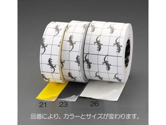 ●材質：基材：ＰＶＣ、粘着剤：アクリル系●カラー：灰●粒度：＃６０●幅：５０ｍｍ●長さ：１８．３ｍ●厚み：０．７ｍｍ●引張強度：４．２ｋｇ／１５ｍｍ●裏面剥離紙付●屋内外兼用●耐水、耐薬、耐油性に優れ