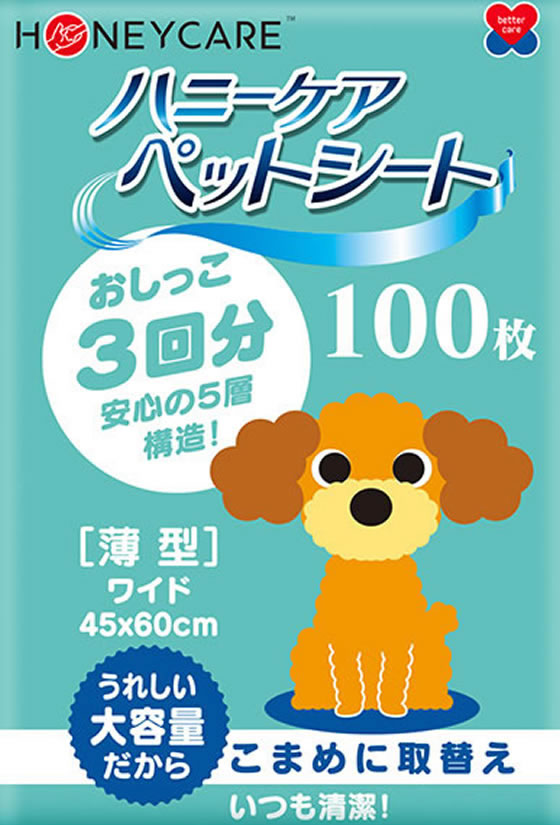 ユニフリー ハニーケア ペットシート 薄型 ワイドタイプ 100枚×4個